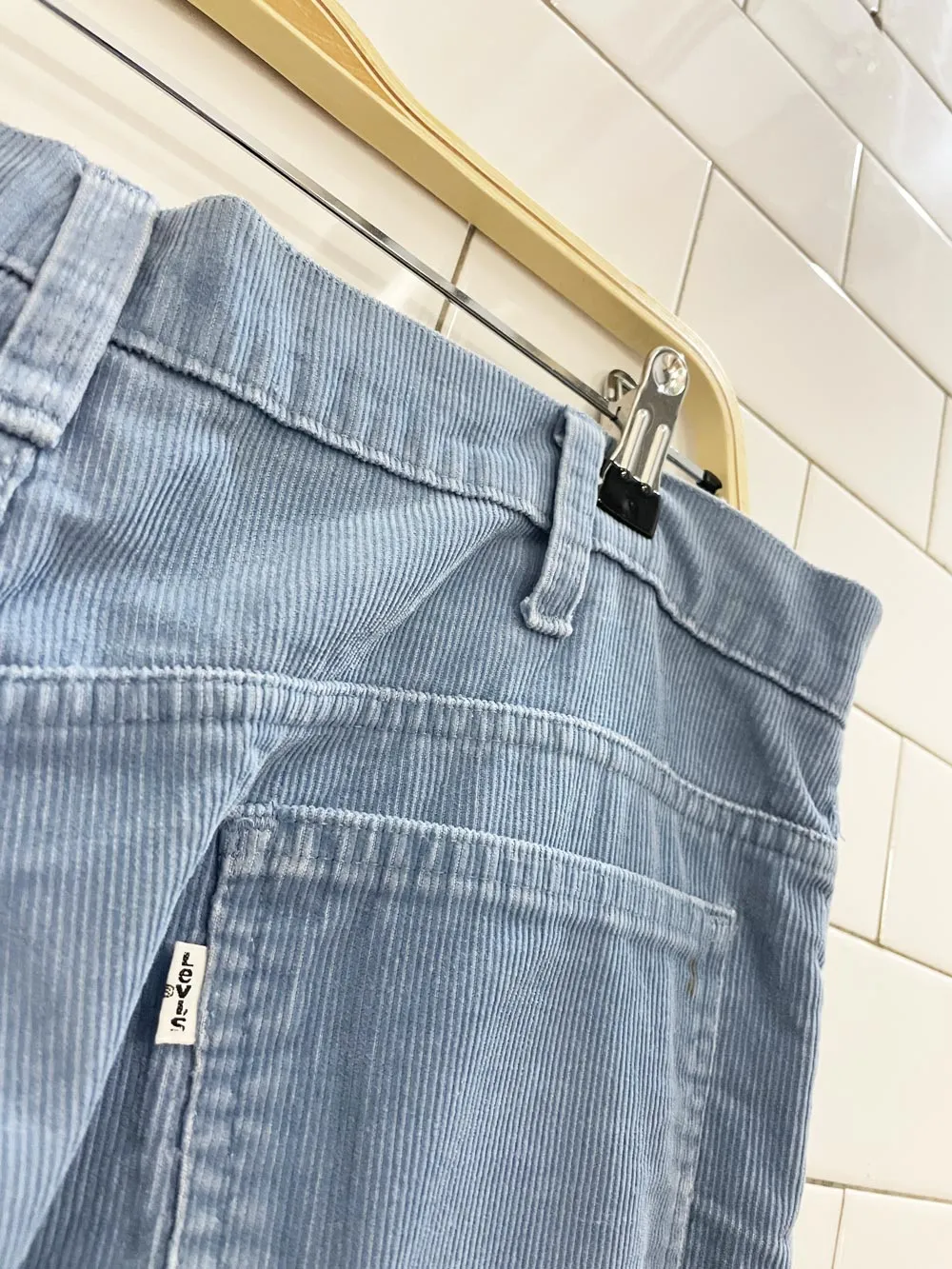 vintage 70s levi's white tab corduroy pants sold by Good Market Thrift Store product image thumbnail 2