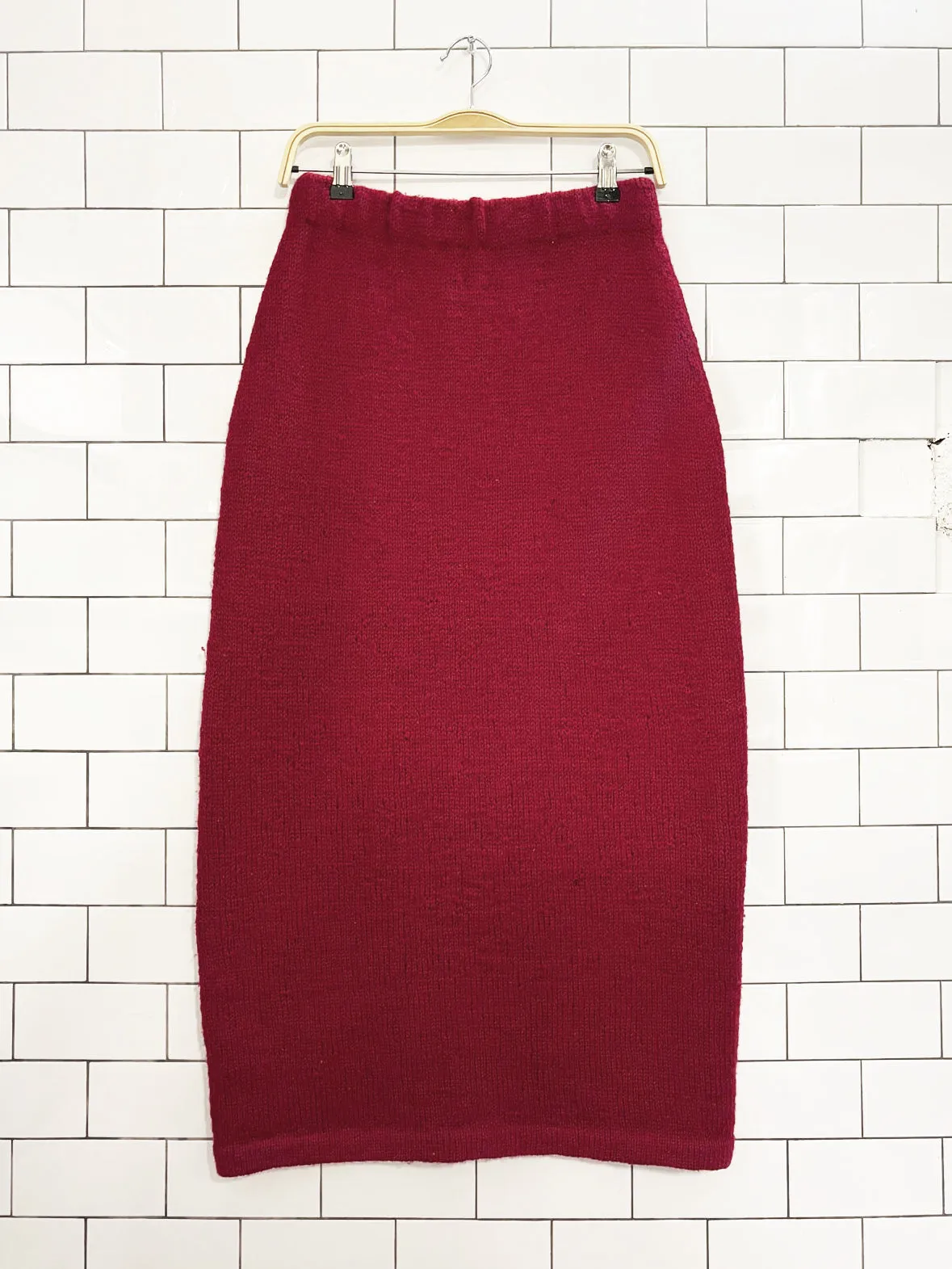 vintage wool-blend knit maxi skirt sold by Good Market Thrift Store