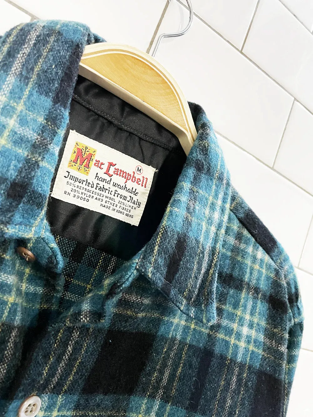vintage 70s mac campbell wool-linen flannel shirt jacket sold by Good Market Thrift Store product image thumbnail 2