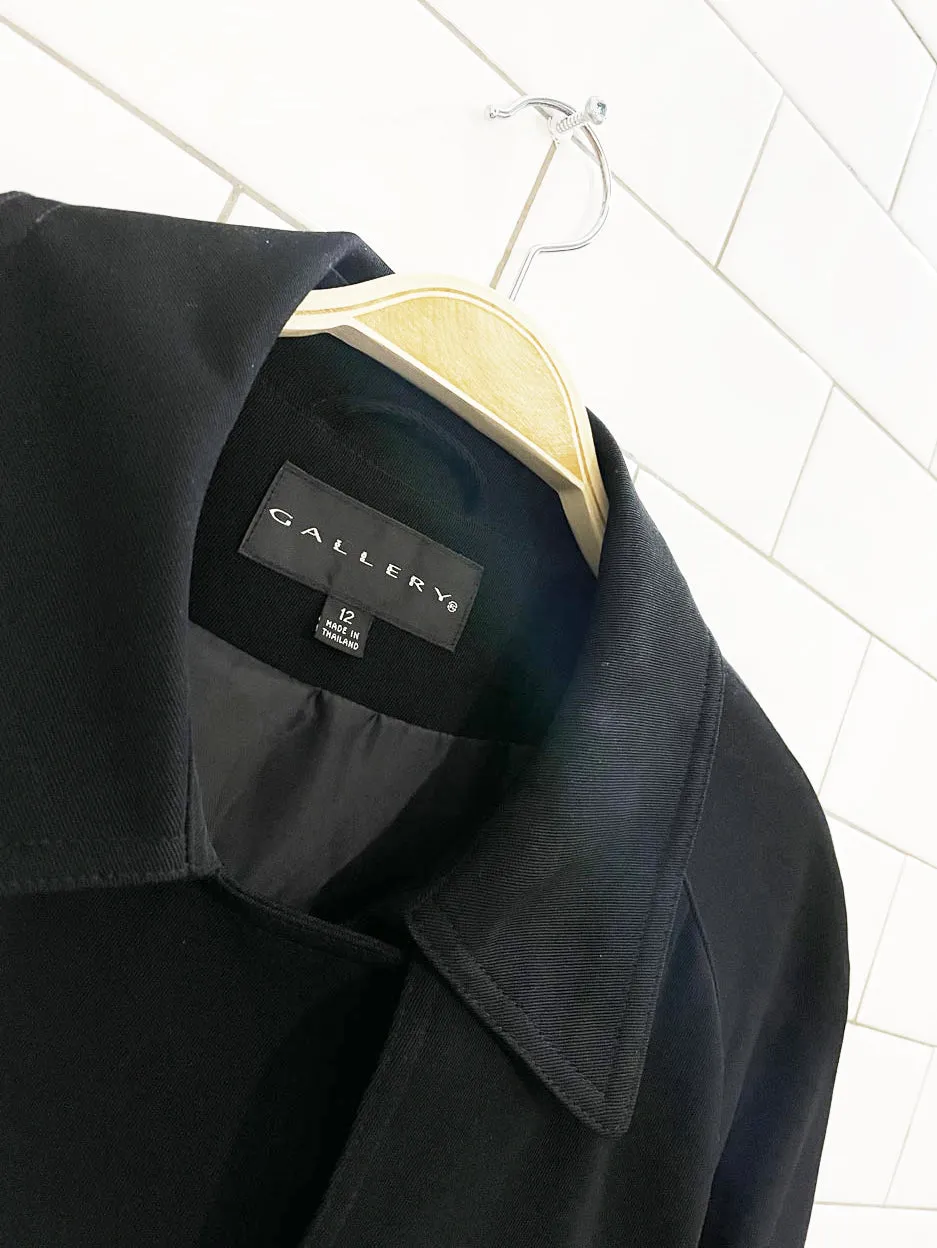 vintage 00s gallery minimal belted trench coat sold by Good Market Thrift Store product image thumbnail 2