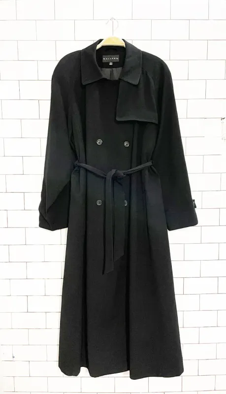 vintage 00s gallery minimal belted trench coat sold by Good Market Thrift Store