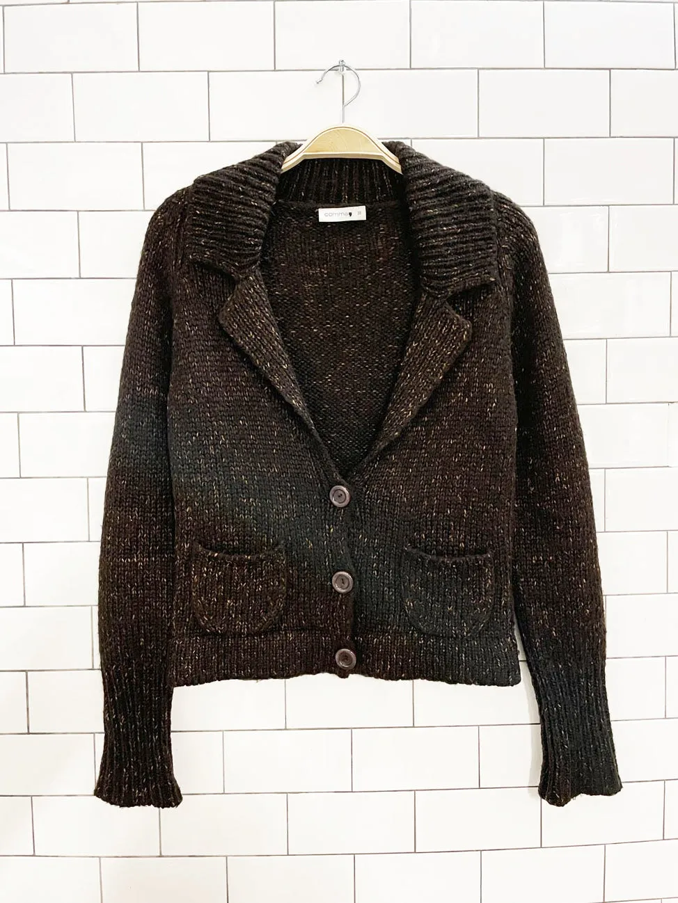 comma, wool-blend chunky knit cardigan sold by Good Market Thrift Store