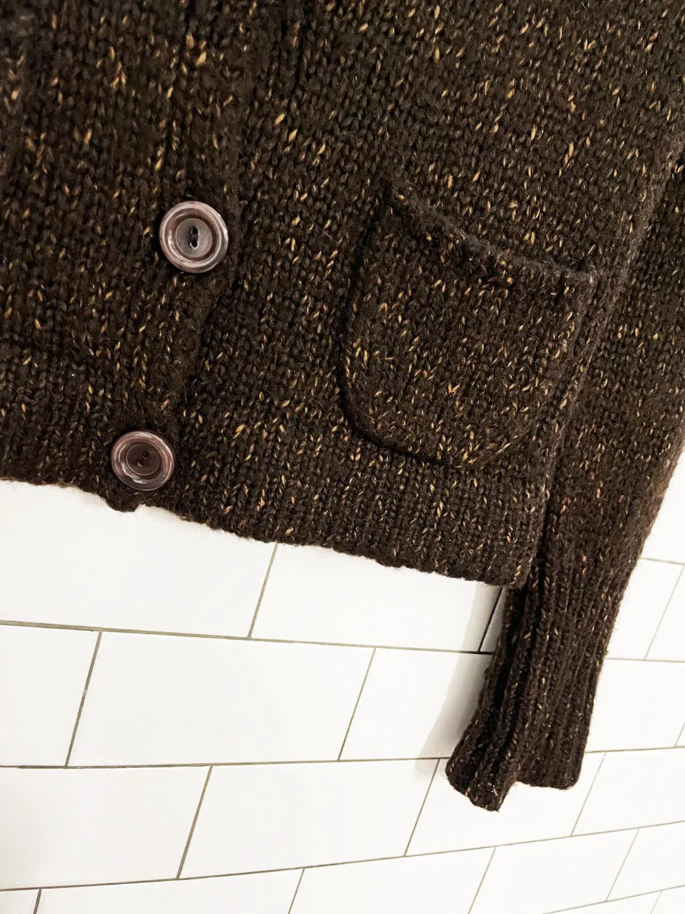 comma, wool-blend chunky knit cardigan sold by Good Market Thrift Store product image thumbnail 3