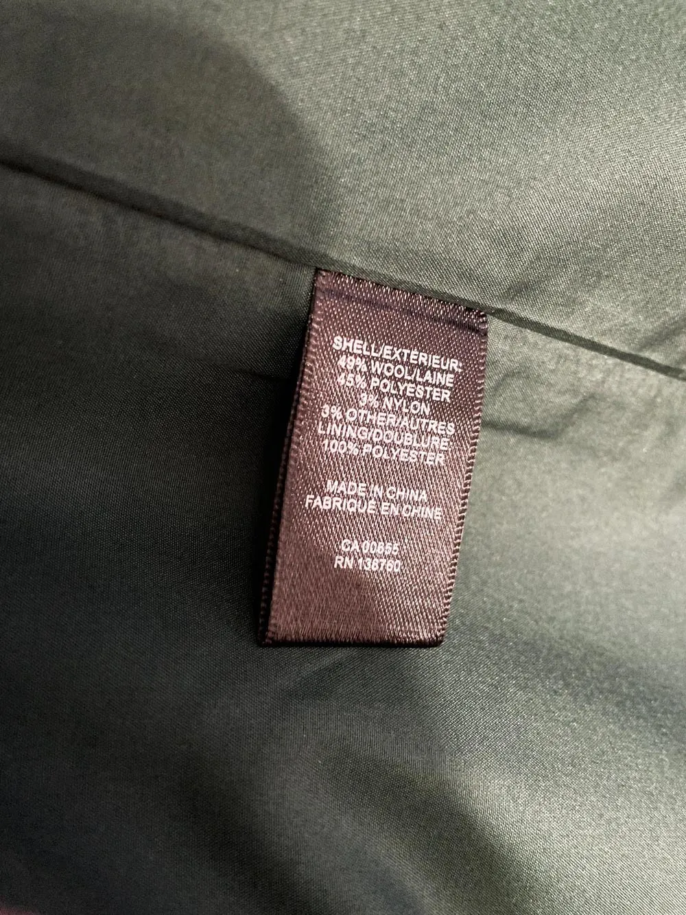 rw&co wool-blend single button overcoat | forest green sold by Good Market Thrift Store product image thumbnail 5