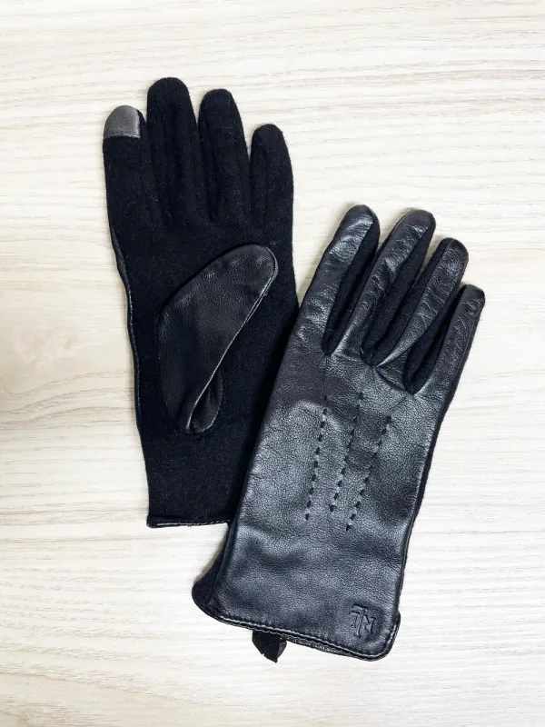 lauren RL butter leather + wool-cashmere gloves | unlined | ralph lauren sold by Good Market Thrift Store