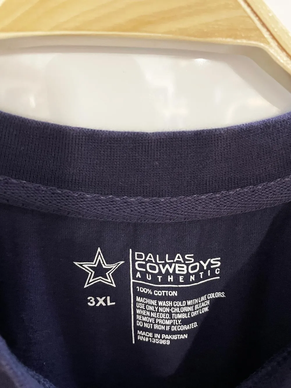 dallas cowboys oversized striped sleeve jersey tee sold by Good Market Thrift Store product image thumbnail 4