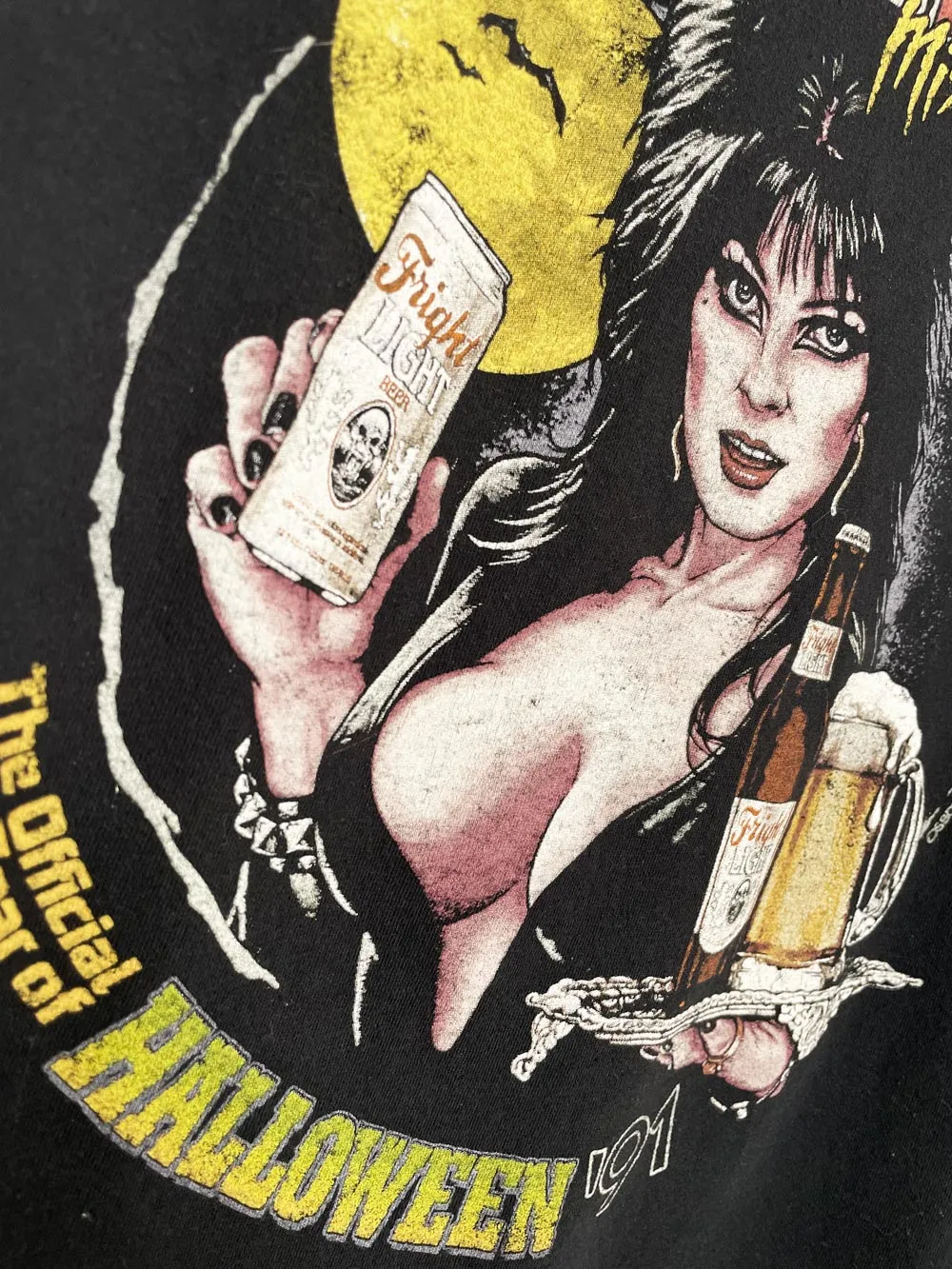 elvira mistress of the dark fright light graphic tee | halloween sold by Good Market Thrift Store product image thumbnail 2