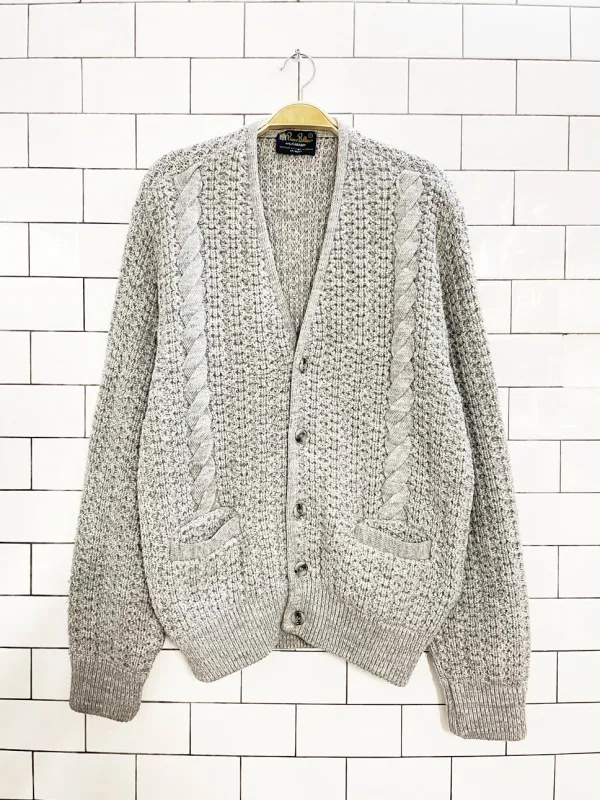 vintage 80s prince bellini cable knit chunky dad cardigan sold by Good Market Thrift Store