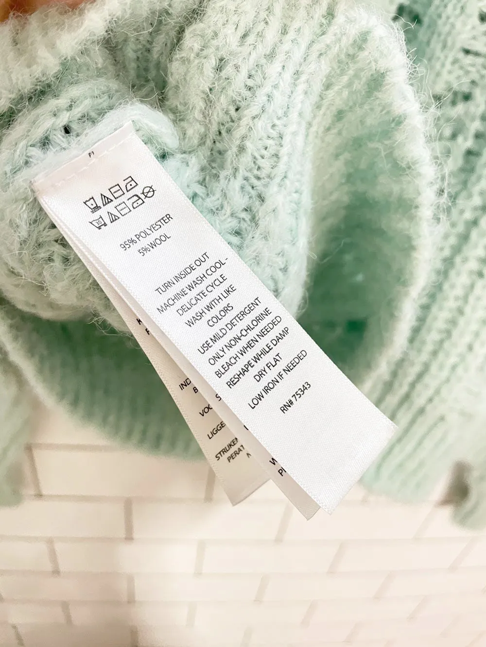 ruby moon wool-blend pointelle chunky knit sweater sold by Good Market Thrift Store product image thumbnail 5