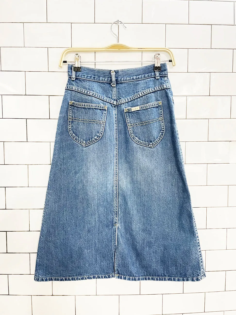 vintage ll bean denim knee-length skirt | made in USA sold by Good Market Thrift Store product image thumbnail 4