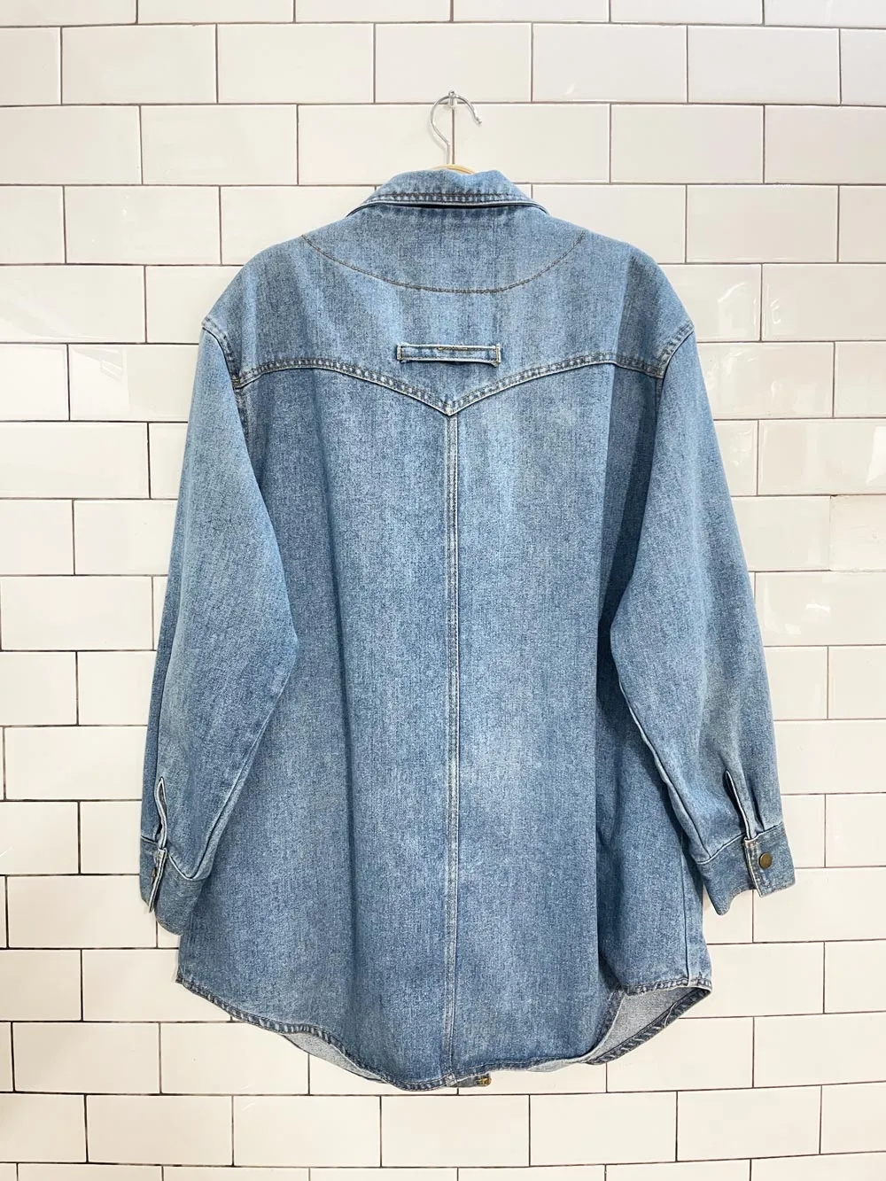 vintage 90s kathy davis western denim snap button shirt jacket sold by Good Market Thrift Store product image thumbnail 5