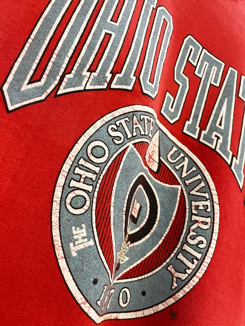 vintage 80s ohio state collegiate raglan sweatshirt sold by Good Market Thrift Store product image thumbnail 2