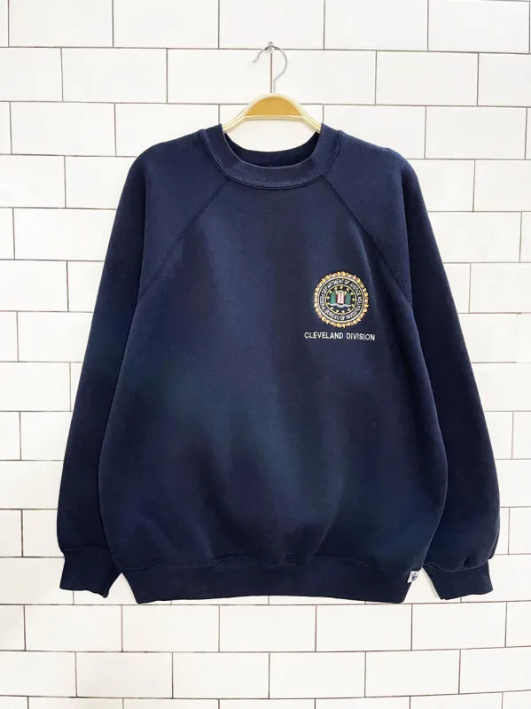 vintage 80s FBI crested raglan sweatshirt | discus athletic sold by Good Market Thrift Store