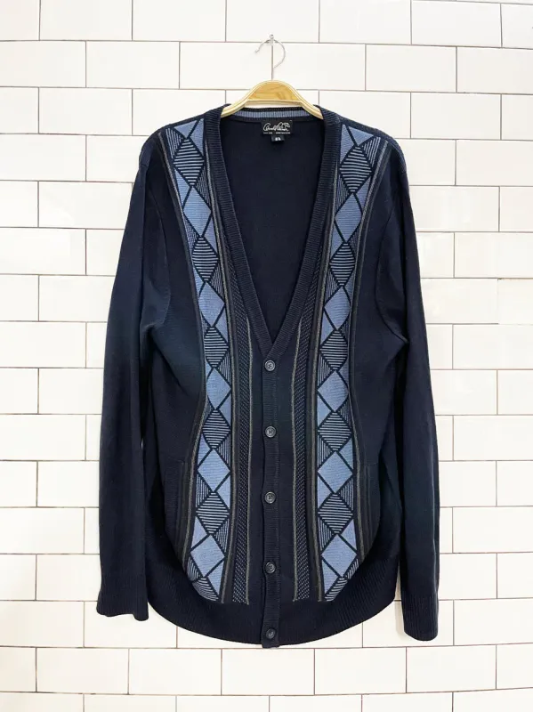 vintage arnold palmer argyle knit dad cardigan sold by Good Market Thrift Store