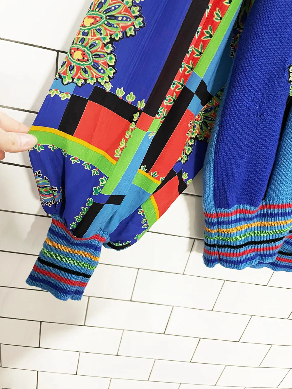 vintage wool balloon sleeve sweater with ruffle collar sold by Good Market Thrift Store product image thumbnail 3