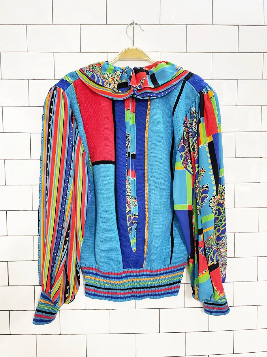 vintage wool balloon sleeve sweater with ruffle collar sold by Good Market Thrift Store product image thumbnail 5