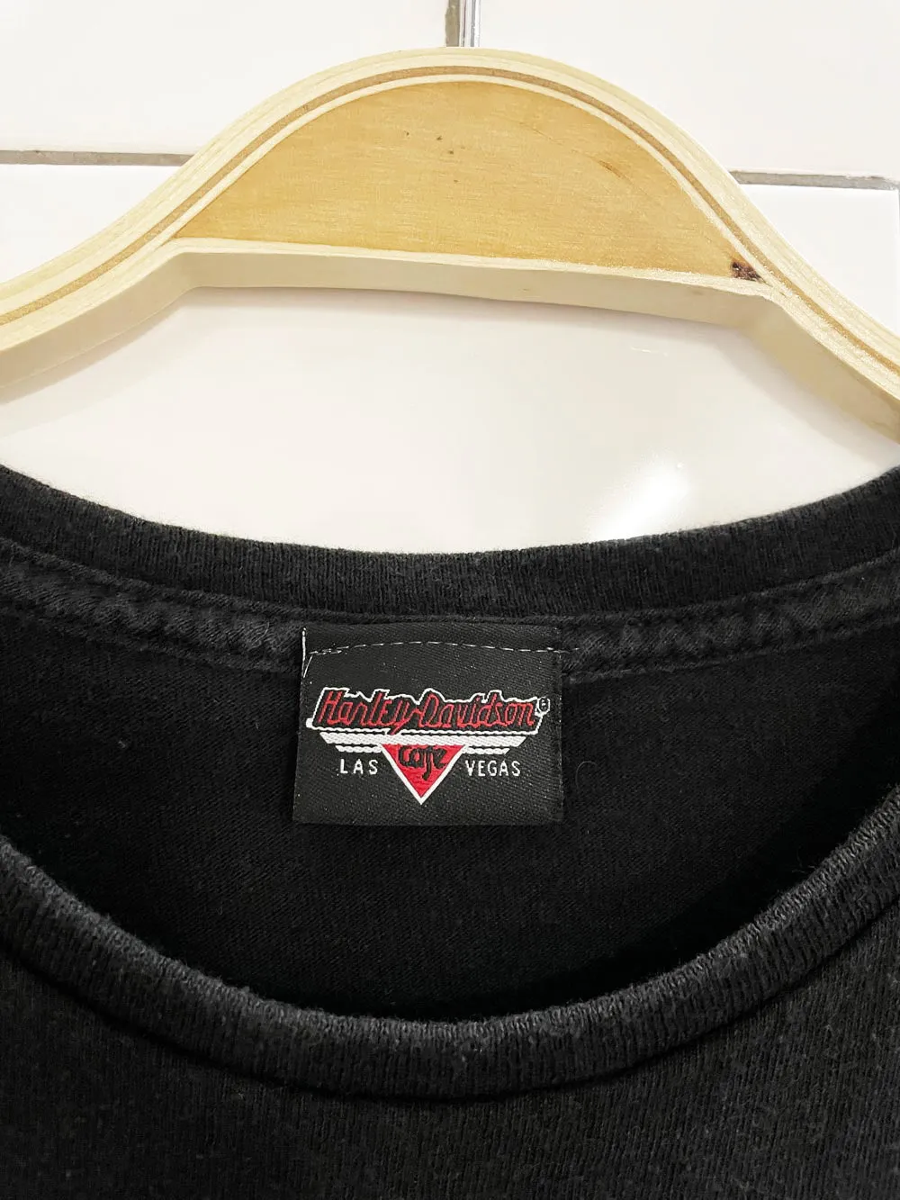 vintage harley davidson cafe carp sleeve rework tee sold by Good Market Thrift Store product image thumbnail 5