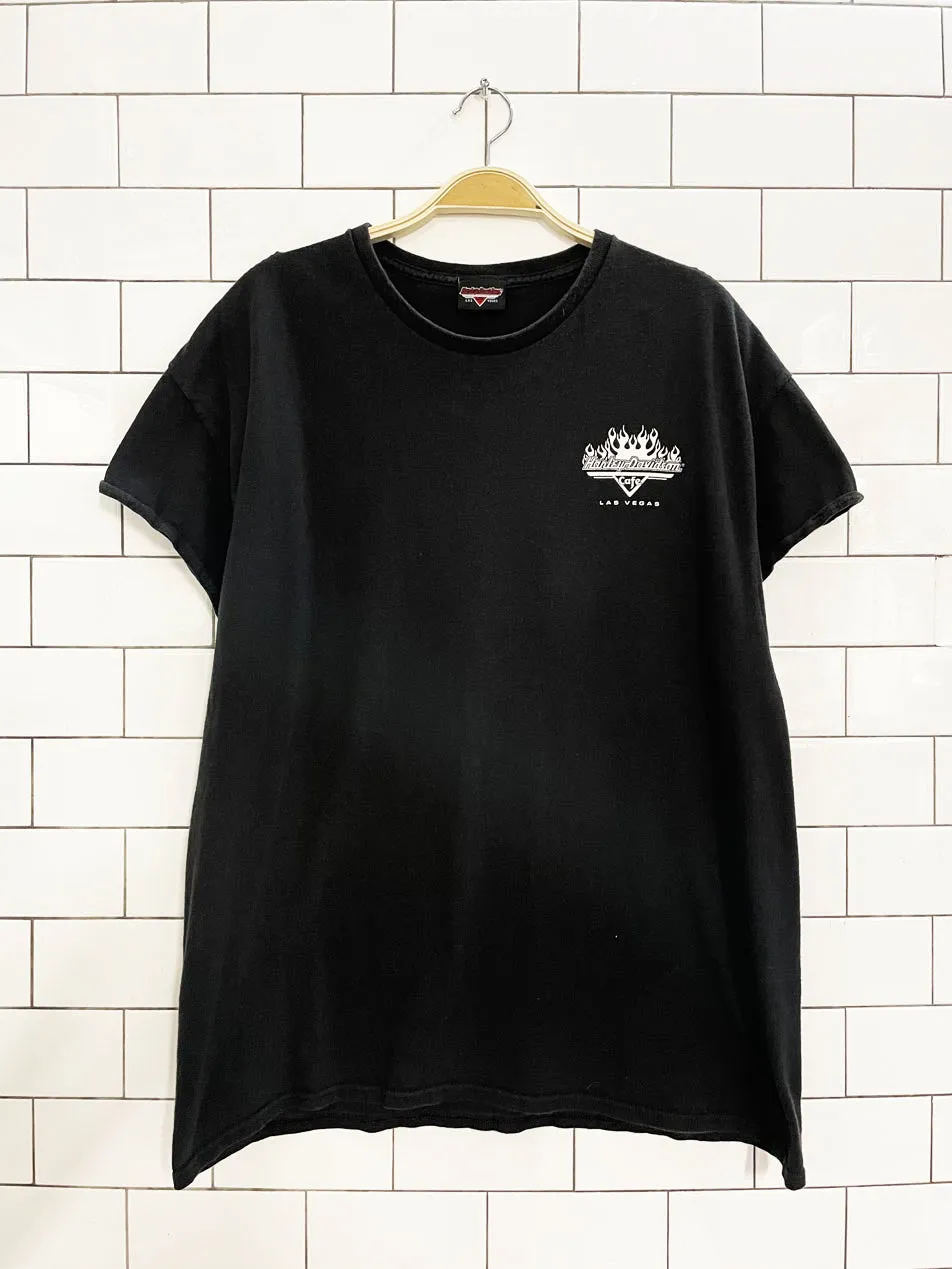 vintage harley davidson cafe carp sleeve rework tee sold by Good Market Thrift Store product image thumbnail 4