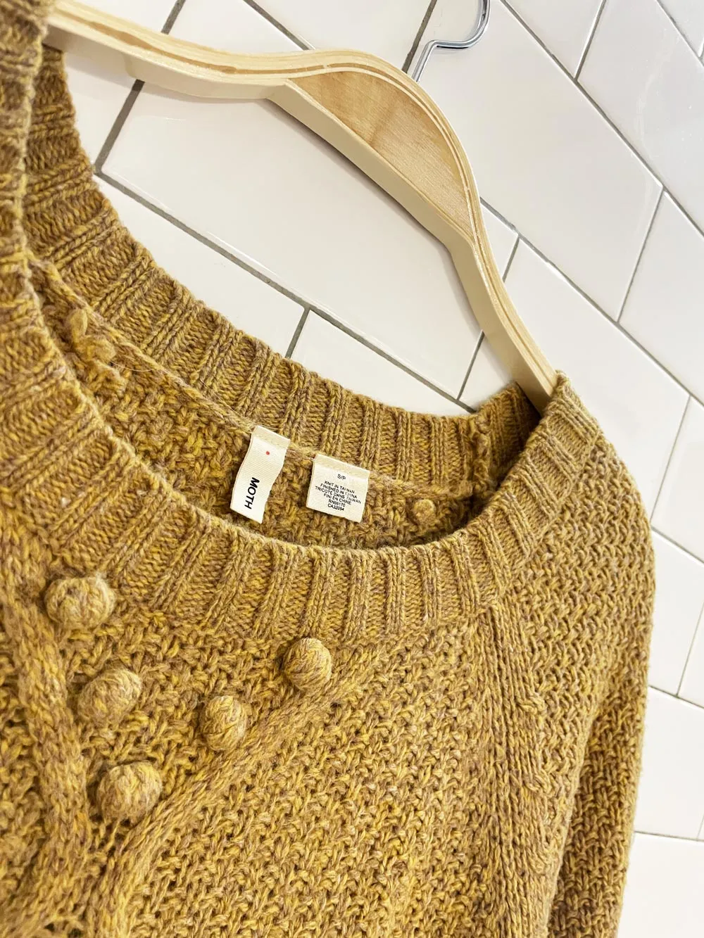 moth wool-blend argyle pom oversized sweater | anthropologie sold by Good Market Thrift Store product image thumbnail 2