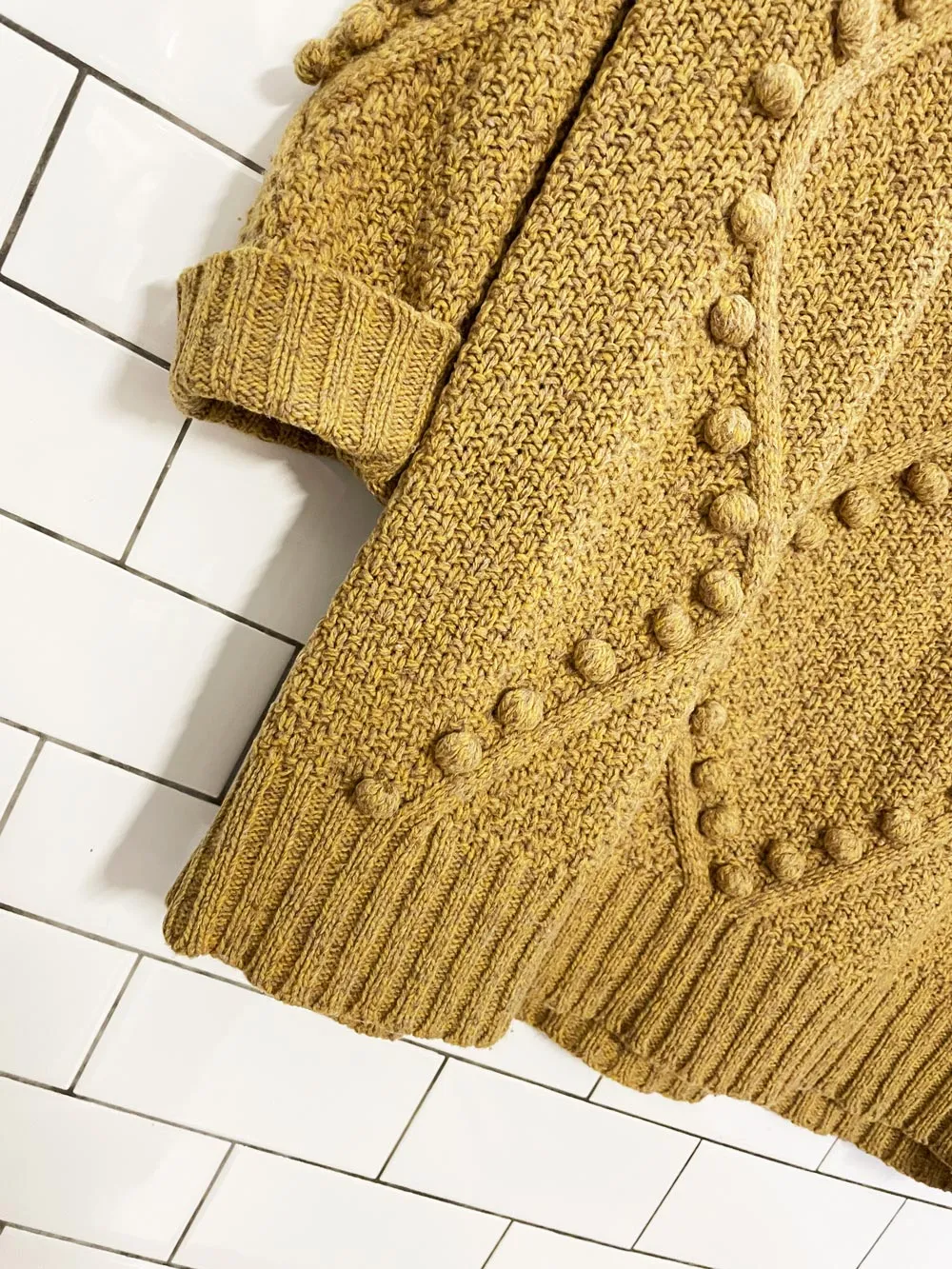 moth wool-blend argyle pom oversized sweater | anthropologie sold by Good Market Thrift Store product image thumbnail 3