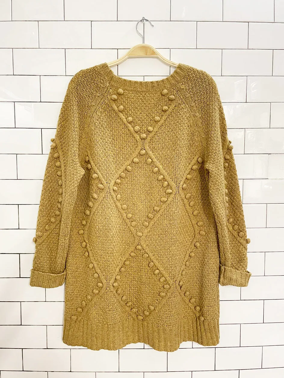 moth wool-blend argyle pom oversized sweater | anthropologie sold by Good Market Thrift Store product image thumbnail 4