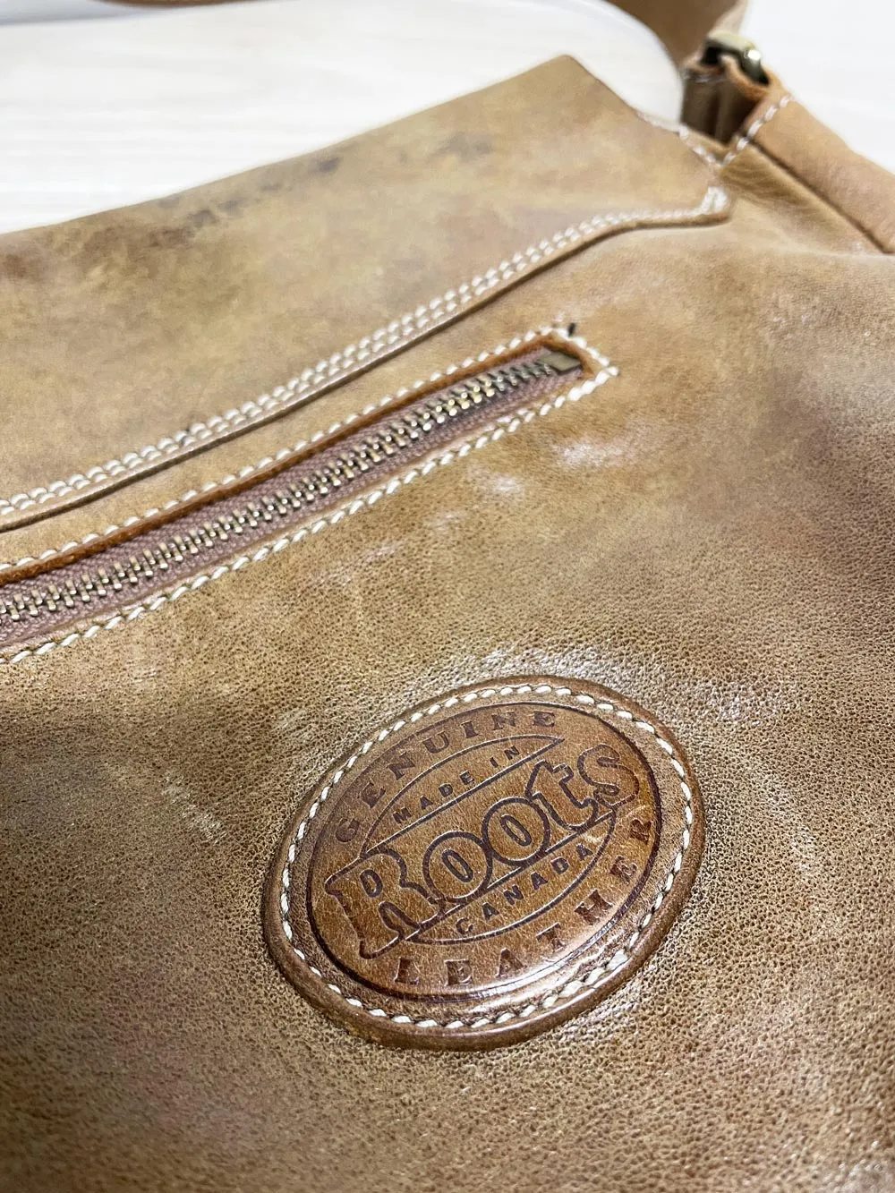 vintage roots tribe raiders leather messenger bag sold by Good Market Thrift Store product image thumbnail 3
