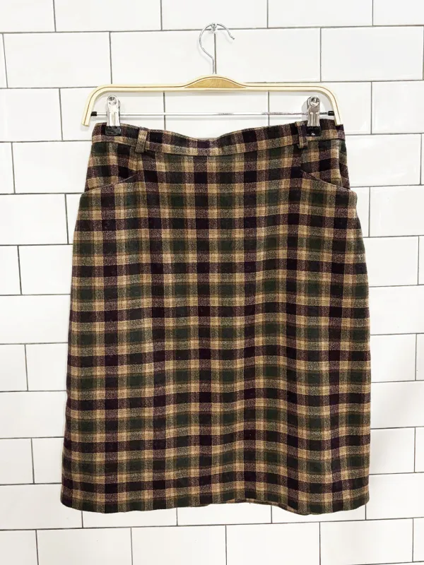 vintage 90s r&r wool-blend plaid mini skirt sold by Good Market Thrift Store