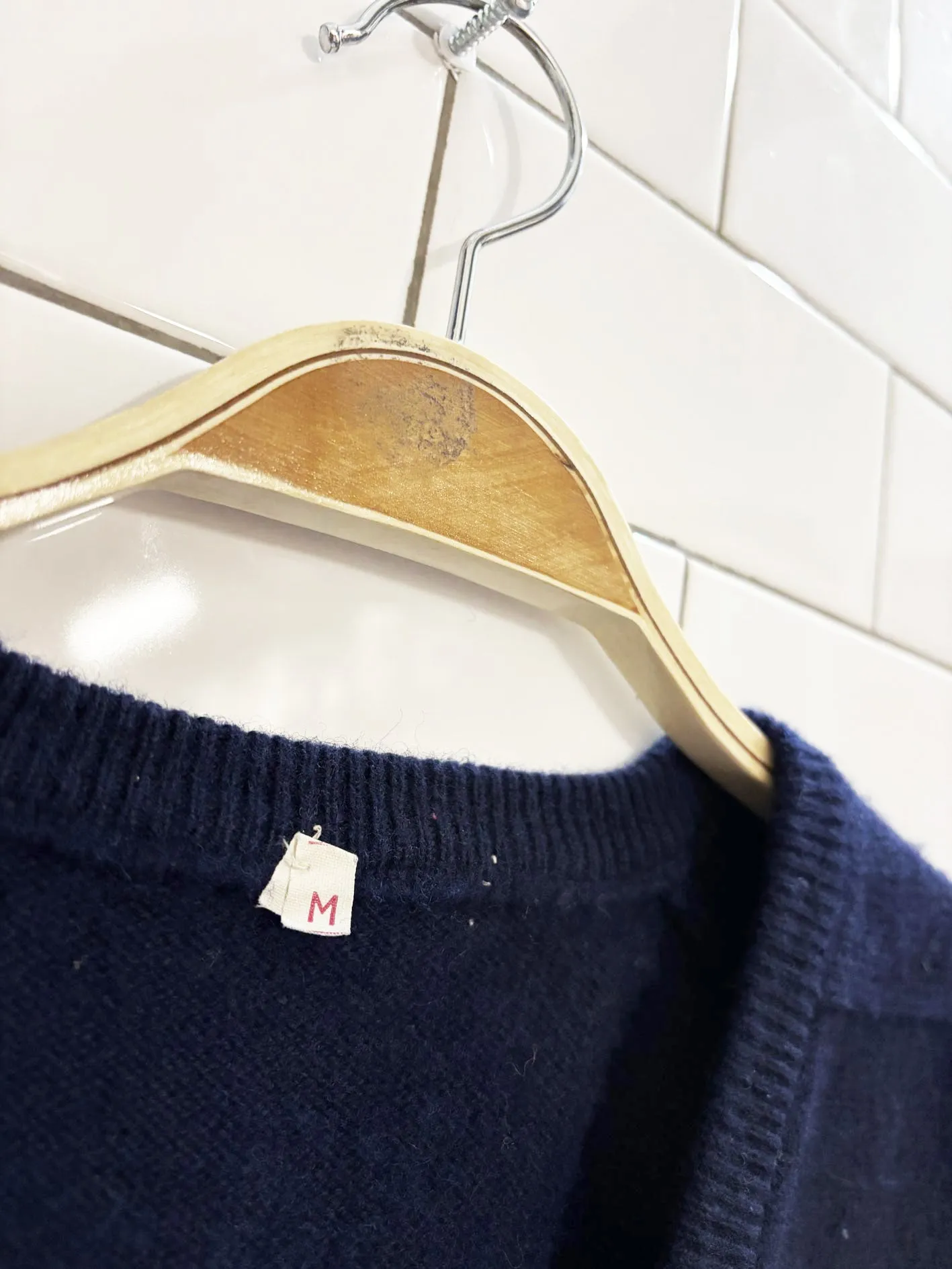 vintage 70s 100% wool RG rugby football club knit v neck sweater sold by Good Market Thrift Store product image thumbnail 5