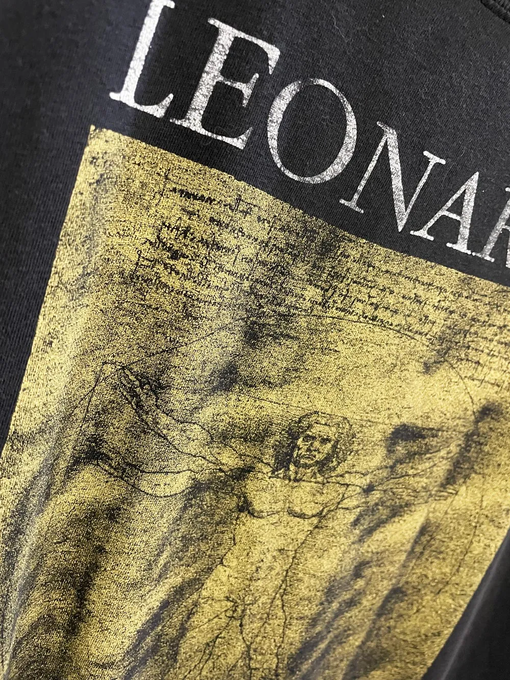 vintage 90s leonardo da vinci vitruvian man art faded distressed tee sold by Good Market Thrift Store product image thumbnail 2