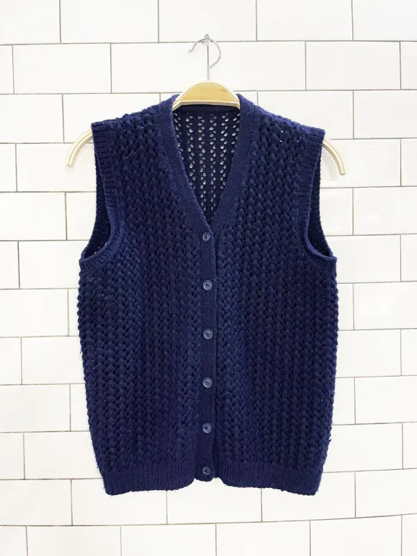 vintage handmade chunky knit vest sold by Good Market Thrift Store