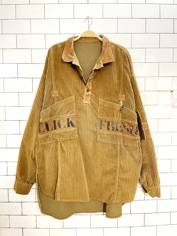 vintage 90s click original chunky cord oversized shirt | model depose | made in morocco sold by Good Market Thrift Store