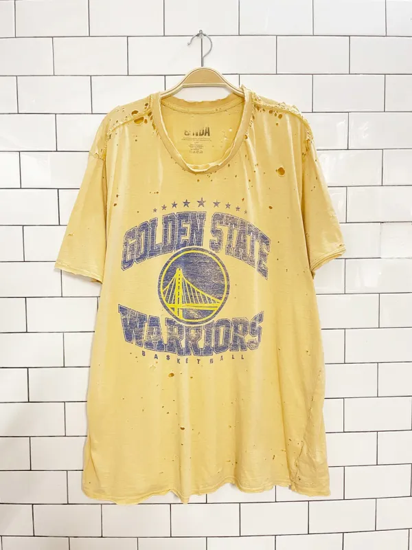 nba golden state warriors basketball distressed tee sold by Good Market Thrift Store