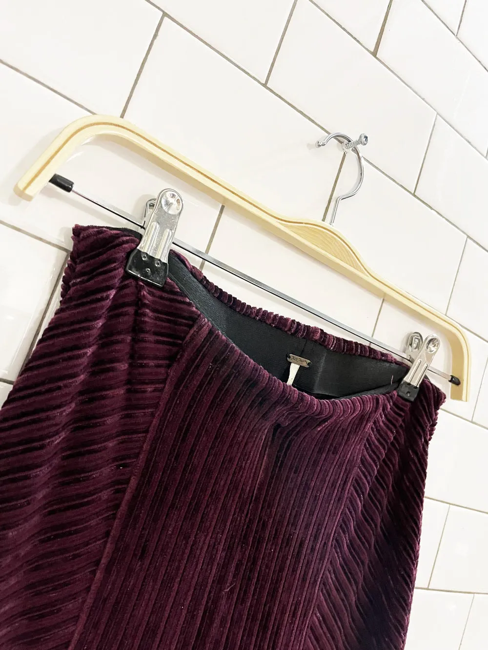 free people pull on velvet flares | super high rise sold by Good Market Thrift Store product image thumbnail 2