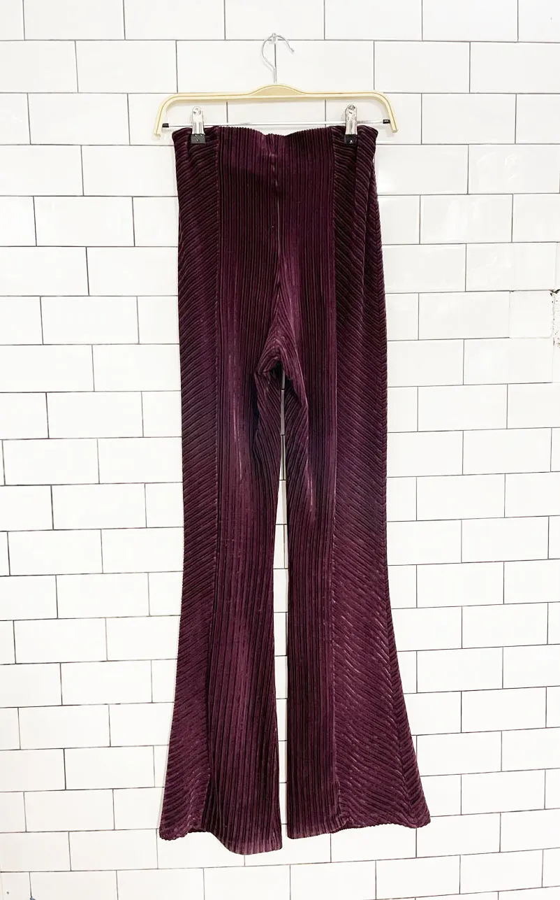 free people pull on velvet flares | super high rise sold by Good Market Thrift Store product image thumbnail 4