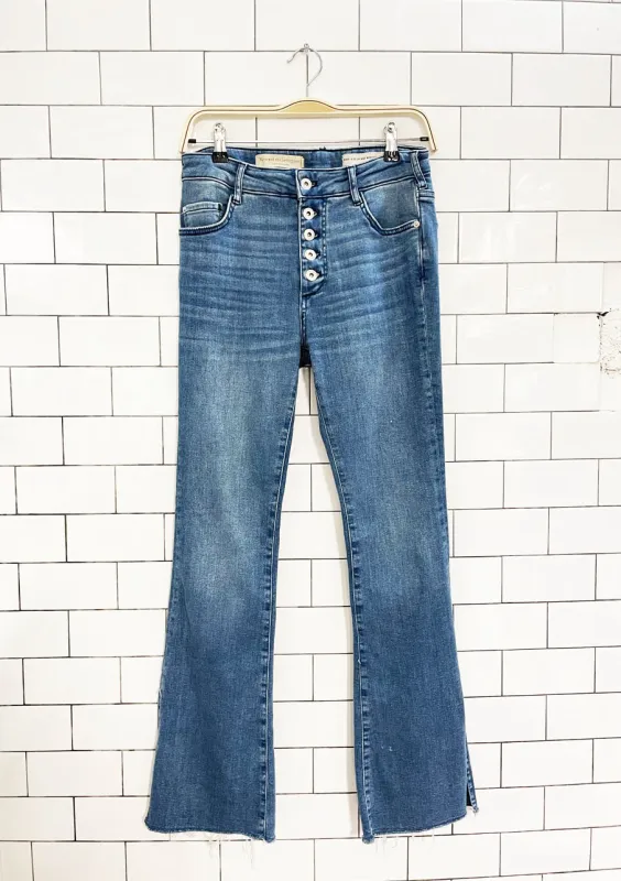 pilcro high rise skinny bootcut slit hem jeans | anthropologie sold by Good Market Thrift Store