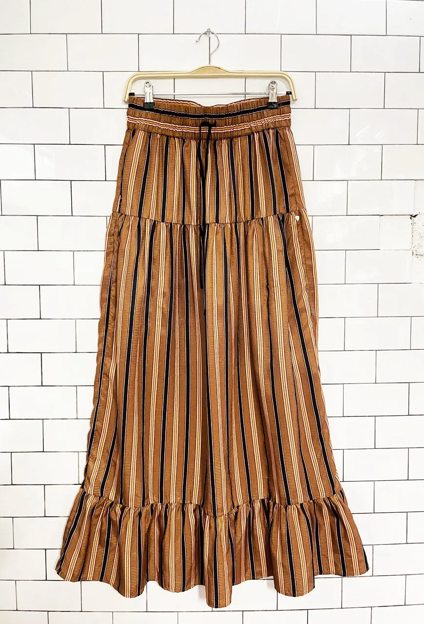 scotch & soda palm cove metallic boho tiered maxi skirt sold by Good Market Thrift Store