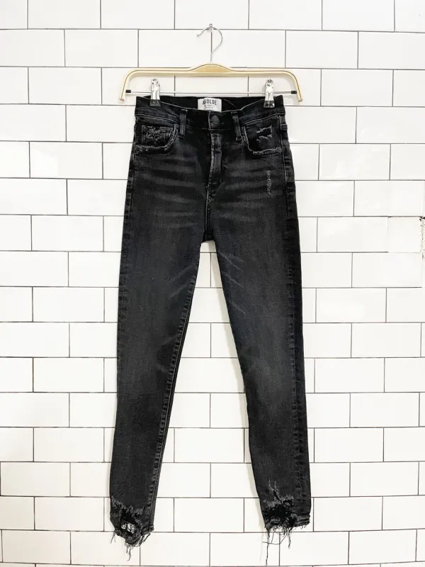 agolde sophie distressed crop high rise jeans sold by Good Market Thrift Store