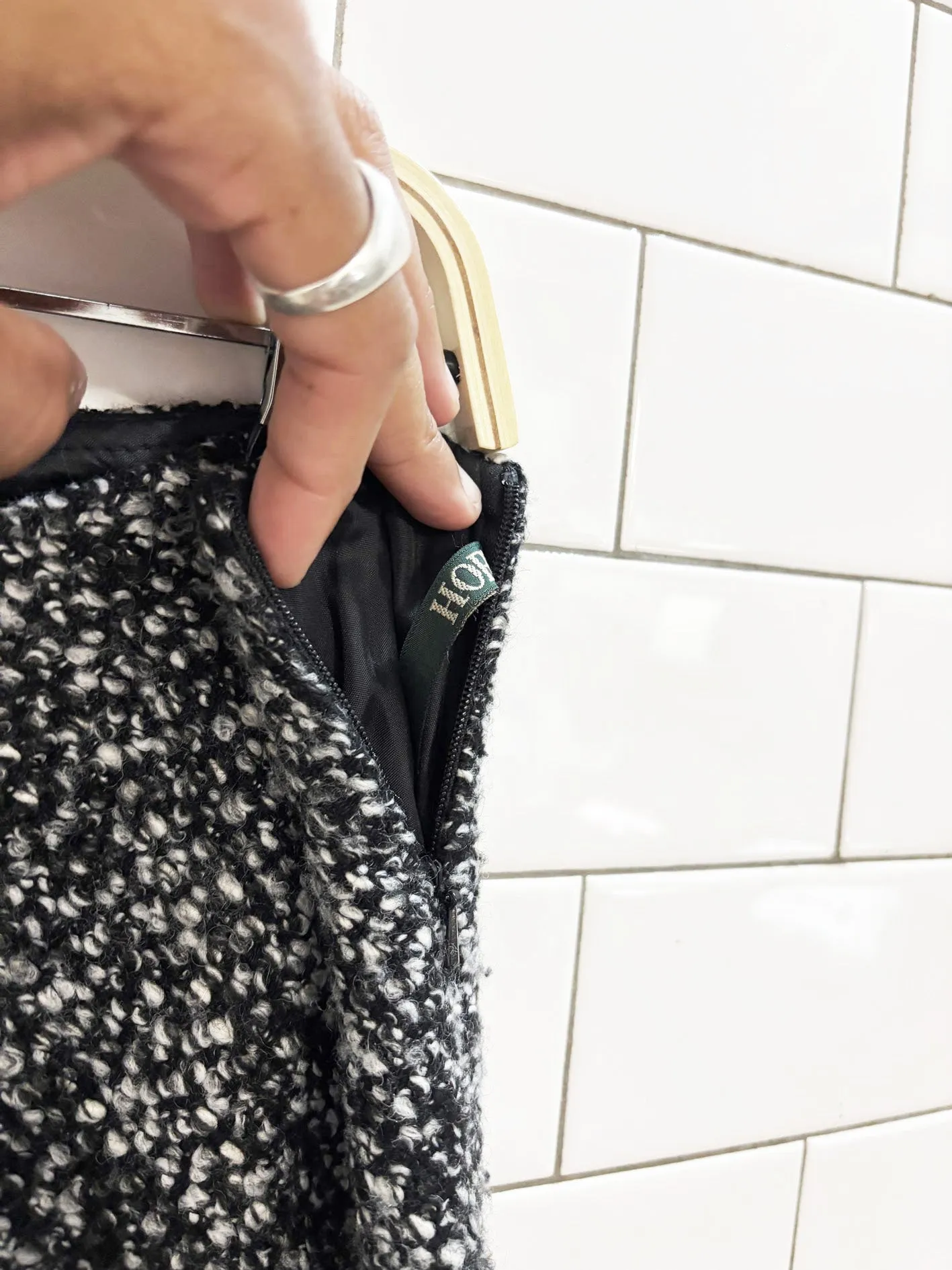 vintage hobbs wool-blend tweed maxi skirt sold by Good Market Thrift Store product image thumbnail 5