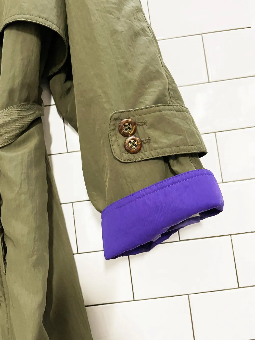 vintage 90s j gallery classic belted trench coat | removable liner sold by Good Market Thrift Store product image thumbnail 4