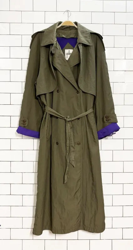 vintage 90s j gallery classic belted trench coat | removable liner sold by Good Market Thrift Store