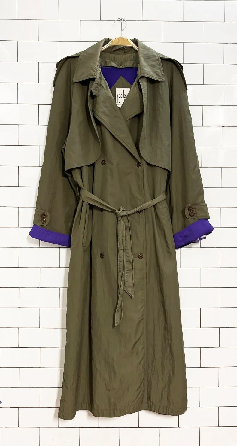 vintage 90s j gallery classic belted trench coat | removable liner sold by Good Market Thrift Store