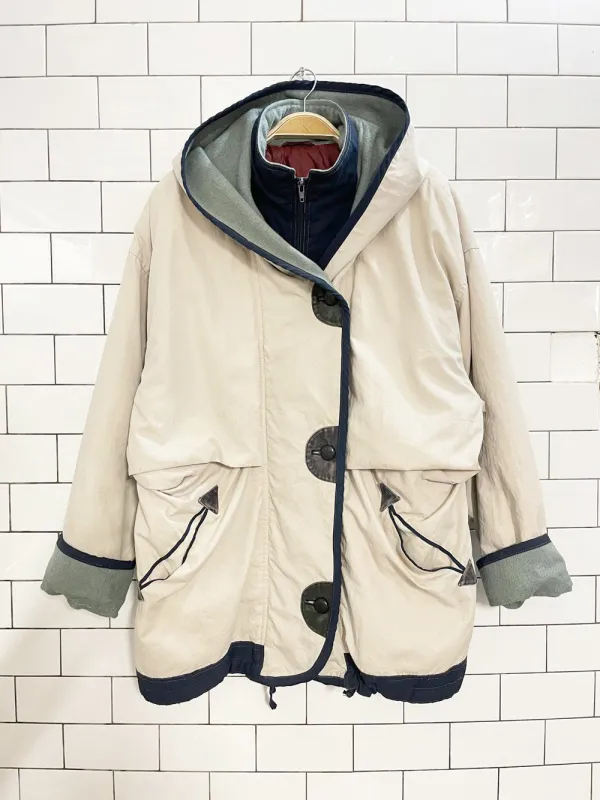 vintage utex wool-blend combo hooded chore coat sold by Good Market Thrift Store