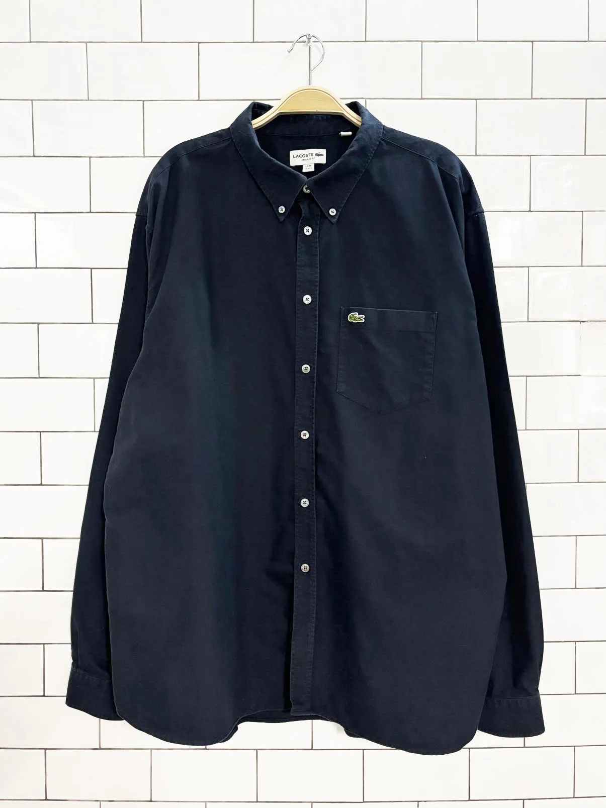 lacoste regular fit button down shirt sold by Good Market Thrift Store
