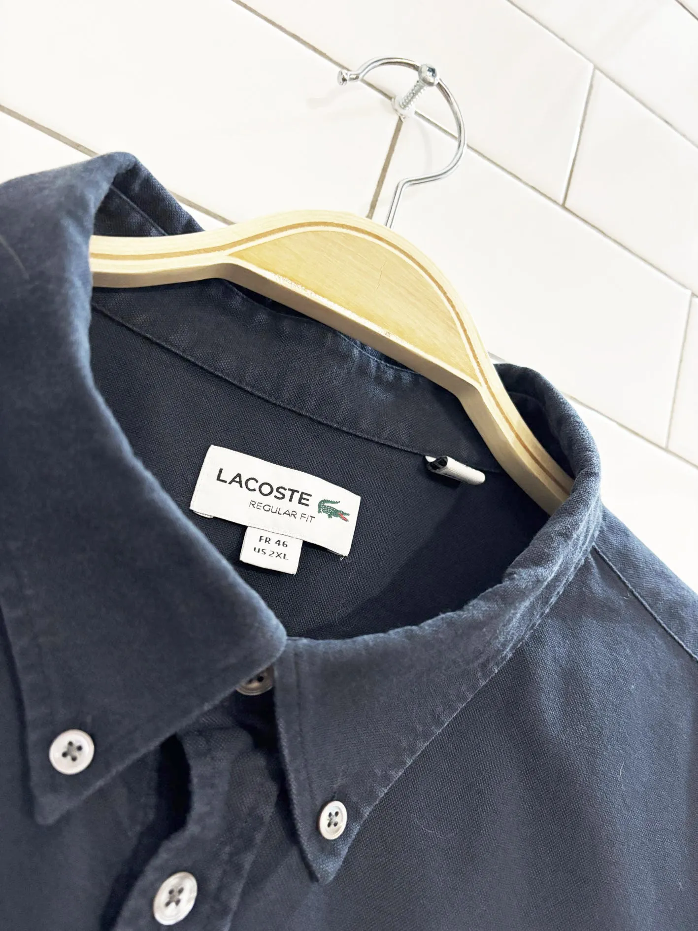 lacoste regular fit button down shirt sold by Good Market Thrift Store product image thumbnail 3