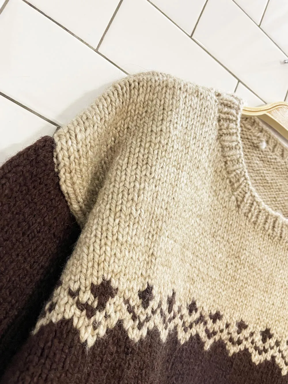 vintage hand-knit wool chunky knit sweater sold by Good Market Thrift Store product image thumbnail 2