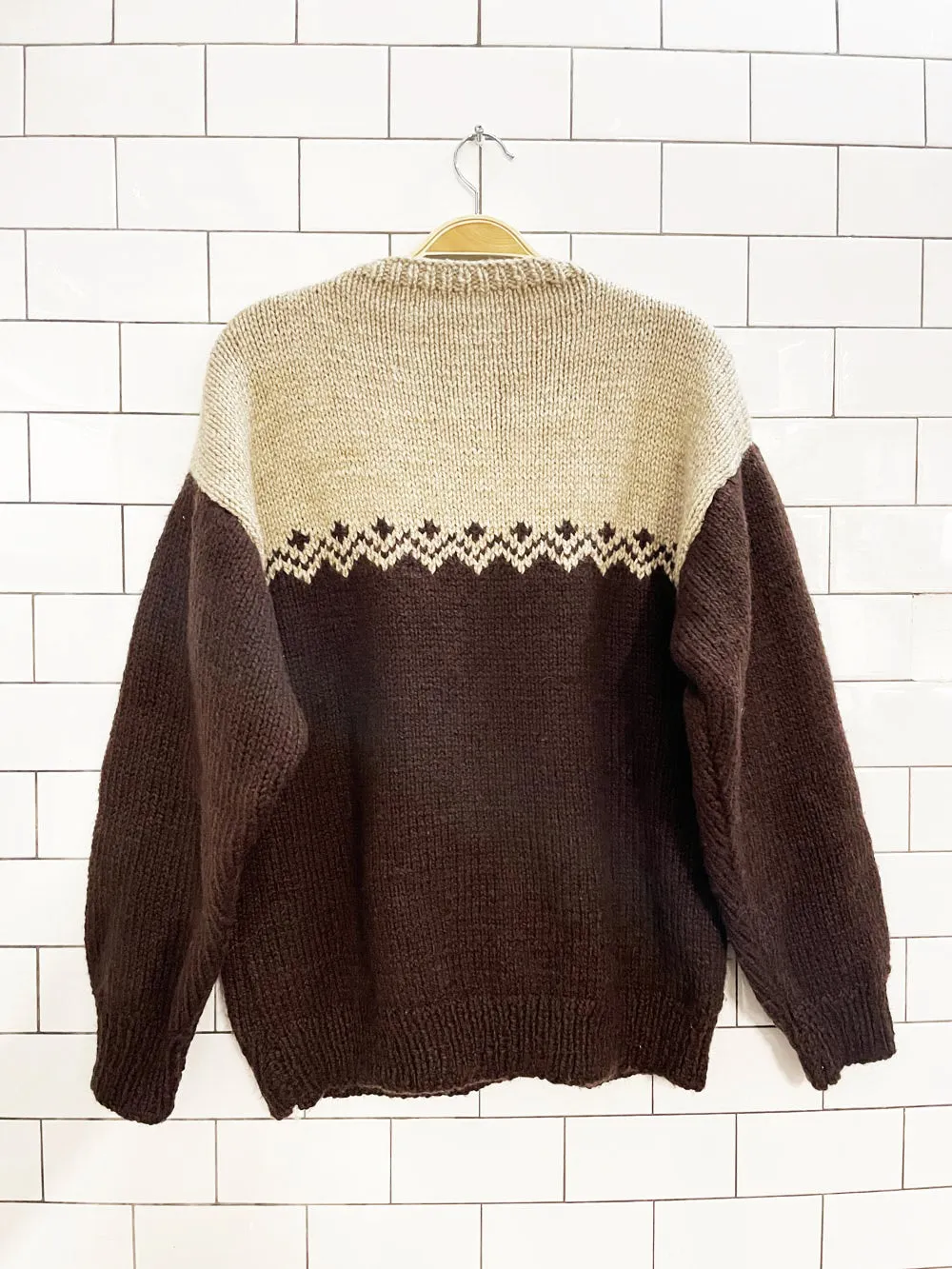 vintage hand-knit wool chunky knit sweater sold by Good Market Thrift Store product image thumbnail 3