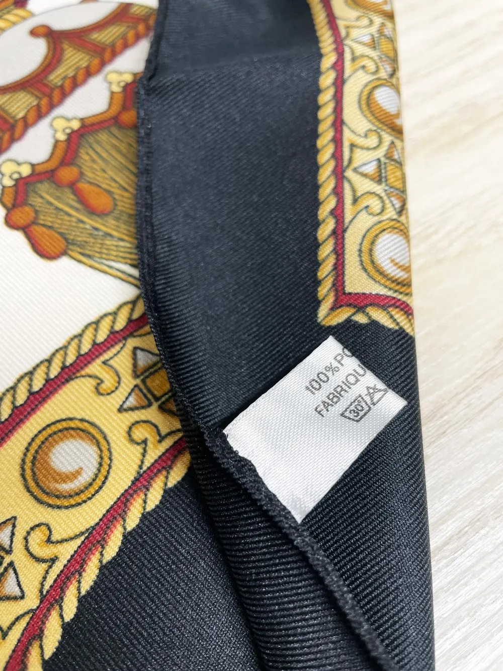 vintage roger laurent paris equestrian rope tassel xl square scarf sold by Good Market Thrift Store product image thumbnail 2