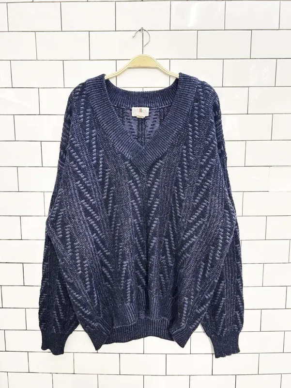 vintage 80s miller oversized wool-blend knit dad sweater sold by Good Market Thrift Store