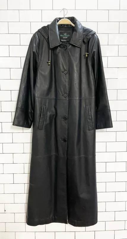 vintage multiplex enterprises hooded leather matrix coat sold by Good Market Thrift Store