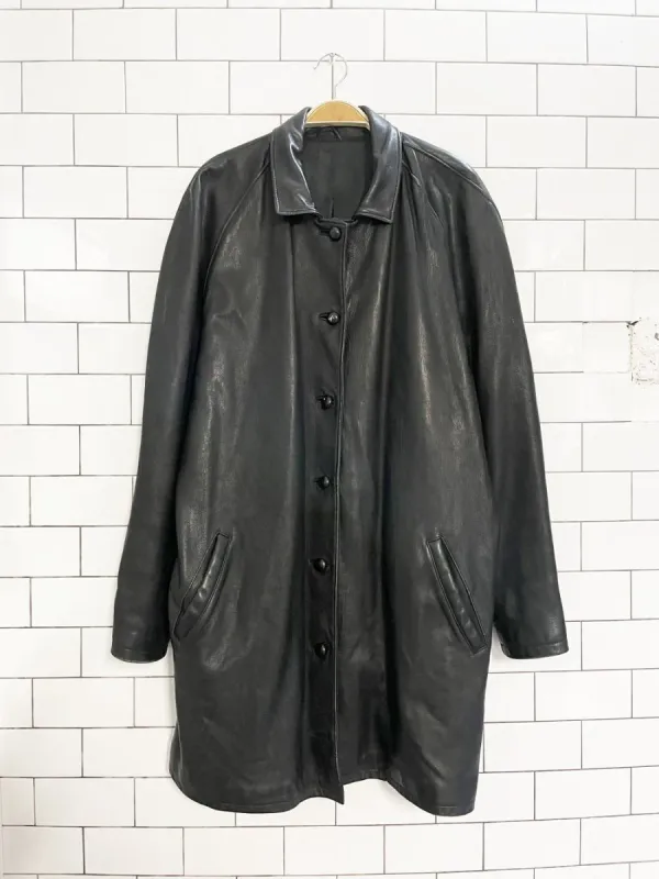 vintage 90s roots soft leather pleat back jacket sold by Good Market Thrift Store